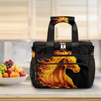 Flame Animals Horse Soft Cooler Bag Insulated Lunch Box for Men & Women, Large Leakproof Lunch Bag Portable Beach Cooler for Work, Picnic, Road Trips,Fishing, Travel, Camping,A-16