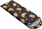 AILONEN Kawaii Panda Sleeping Bags,Lightweight & Waterproof,3 Season Warm & Cool Weather,Dreamy Purple Flower Animal Themed Sleeping Bags for Boys,Girls,Kids,Adults Travelling,Outdoors