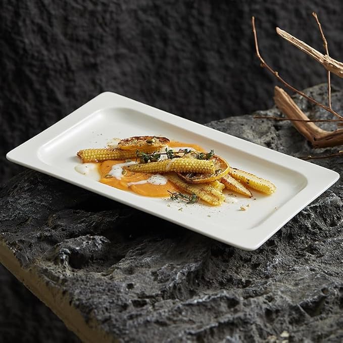 Camping Plates Creative Ceramic Hotel Tableware Household Dish Rectangular Western Food Decorative Plate