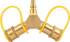 GASPRO 1/4" RV Propane Quick Connect Fittings Y Splitter for RV, Camping Stoves, BBQ Grills, Gas Burners and More, Propane Splitter 2 Way LP Gas Adapter with 1/4" Quick Disconnect