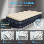 Twin Air Mattress with Built-in Pump,Fast & Easy Inflation/Deflation Inflatable Mattress, Foldable Blow Up Mattress with Storage Bag, Inflatable Bed for Home, Camping & Guests,16"/550lbs Max