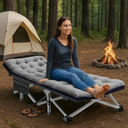 Slsy Folding Camping Cot for Adults with Pad, Padded Portable Sleeping Cots, Camp Bed with Carry Bag for Outdoor Travel, Beach, Hiking