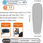 Inflatable Sleeping Mattress R-Value 5.8/7.5 Withstands -20°C/-30°C Lightweight 415-620g 7–10 cm Thickness Insulated Warmth Moisture Barrier Camping Folding Pad Backpacking Travel