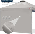 MASTERCANOPY Durable Pop-up Canopy Tent with 1 Sidewall (10'x10',Gray)