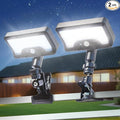 Solar Lights Outdoor, Clip On or Wall Mount, Motion Sensor Flood Light, 3 Settings, USB Charging and Solar Powered Fence Lights for Yard, Deck, Gutter, Camping, IP65 Waterproof, 2 Pack