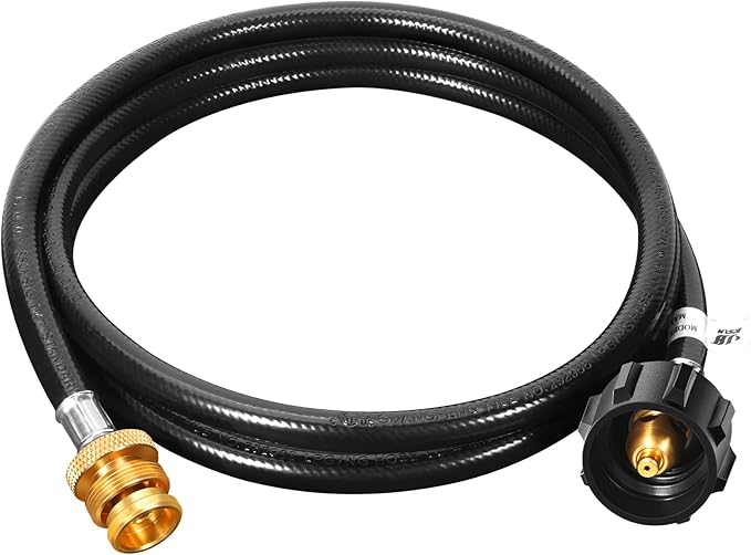 GasSaf 8FT Propane Hose, Propane Adapter Hose, Propane Tank Hose 1lb to 20lb Converter, Suitable for Weber Q Grills, Blackstone Griddles, Coleman Stoves, Mr Heater Buddy & More