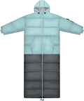 Thermotuff Wearable Sleeping Bag with Dual Hoodie, Long Sleeves, Pockets & Adjustable Drawstring - Ideal for Camping, Cold Weather Hiking, and Stadium Sak Blanket