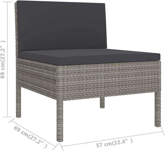 Patio Chairs 3 pcs with Cushions Poly Rattan ,Garden Chairs,Furniture Set,Outdoor Chairs,Lawn Chairs,Balcony Chairs,Study Chair,Camping Chair,for Dining Room,Living Room,Study Room,Garden,Gray