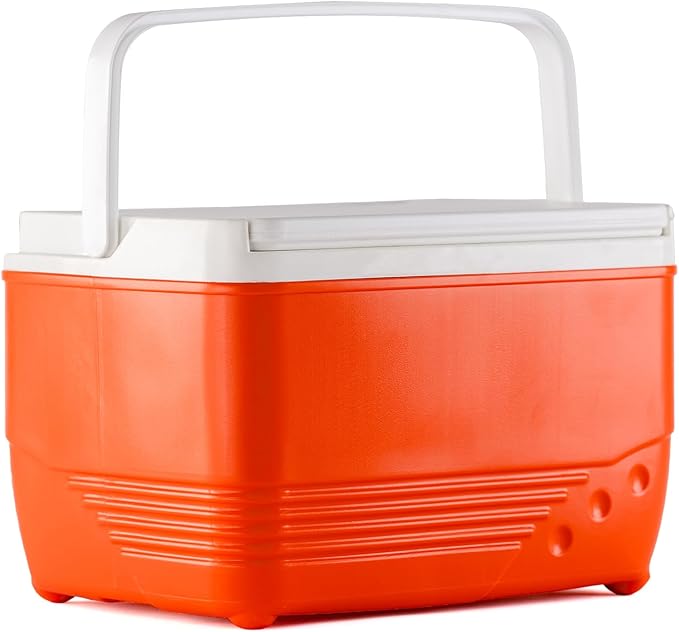 Small Cooler Hard Shell, Ice Chest with Retractable Handle, Small Hard Cooler Box with 3–4 Day Ice Retention, Car Cooler for Picnic, Beach, Work & Travel
