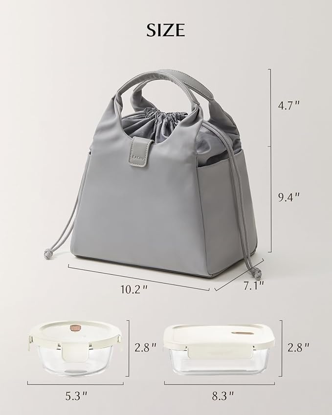 EACHY Lunch Box for Women, Insulated Lunch Bag for Men, Reusable Lunch Tote Cute Cooler Bag Soft Lunchbox for Work, Travel, Camping, Picnic