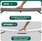 Folding Table 4ft - Heavy Duty Fold-in-Half Plastic Table with Adjustable Height, Portable Utility Tables with Steel Legs for Indoor, Outdoor, Picnic, Camping, Dining, Party (Khaki)