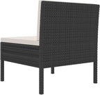 Patio Chairs 3 pcs with Cushions Poly Rattan,Garden Chairs,Furniture Set,Outdoor Chairs,Lawn Chairs,Balcony Chairs,Study Chair,Camping Chair,for Dining Room,Living Room,Study Room,Garden, Black