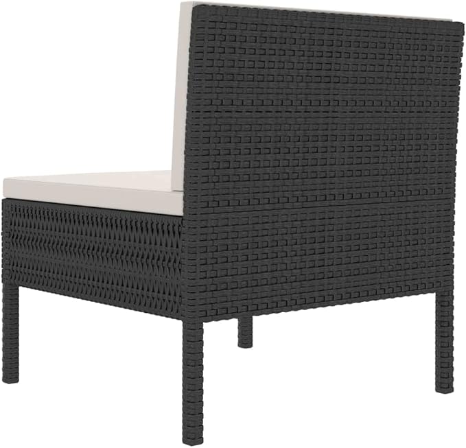 Patio Chairs 3 pcs with Cushions Poly Rattan,Garden Chairs,Furniture Set,Outdoor Chairs,Lawn Chairs,Balcony Chairs,Study Chair,Camping Chair,for Dining Room,Living Room,Study Room,Garden, Black