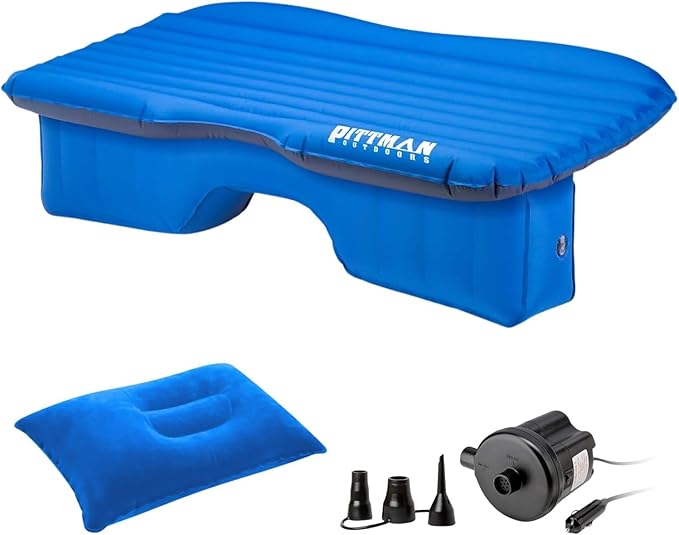 Pittman Outdoors Backseat Bed for Truck - 60" Backseat Air Mattress for Truck, Vans & Large SUV Bed Mattress - Back Seat Bed for Truck Includes Pump, Pillow & Storage Bag - 60" x 35.5"