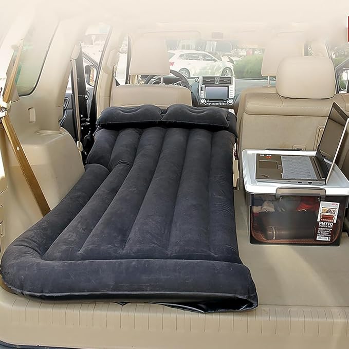 Car Inflatable Mattress for Hyundai Nexo/Aura/ix25/HB20 HB20X Rear Trunk Air Mattress Camping Folding Air Bed Cushion Back Seat Air Sleeping Mattresses,Beige01