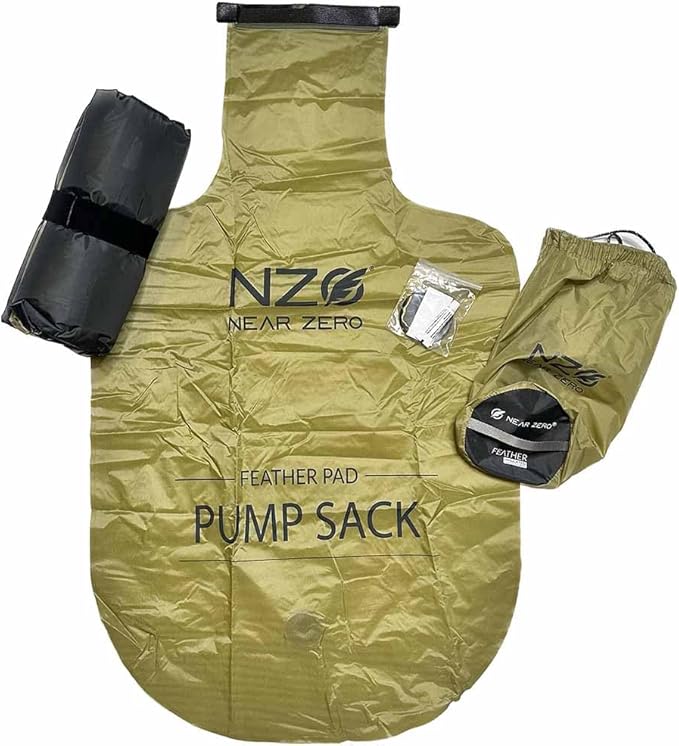 NEAR ZERO Blow Up Mattress for Camping Gear - Inflatable Sleeping Pad with R-Value of 3.7, Dual-Plated Aluminum, Soft and Noise-Free Sleep, Reliable Valve, Sleeping Mattress for Camping Tent.