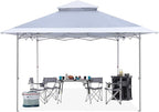 ABCCANOPY 13x13 Pop Up Canopy with Double Ventilated Top, 4 Sandbags, 4 Ropes and 8 Stakes (Gray)