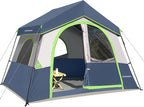 HIKERGARDEN 6-8 Person Camping Tent - Portable Family Cabin Tent for Camp, Windproof Fabric Camp Tent Outdoor for Hiking, Backpacking, Traveling