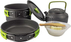 Outdoor Kitchen Utensils Set 9 Pcs Camping Hiking Cookware Portable Picnic Tableware Tourism Supplies Kit with Accessories Combination