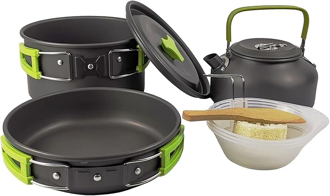 Outdoor Kitchen Utensils Set 9 Pcs Camping Hiking Cookware Portable Picnic Tableware Tourism Supplies Kit with Accessories Combination