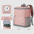 Insulated Cooler Backpack Outdoor - Leak Proof Backpack Cooler 30 Cans, Waterproof Lightweight Cooler Bag for 12h Hot/Cold Retention - Soft Cooler for Travel, Camping, Beach, Lunch