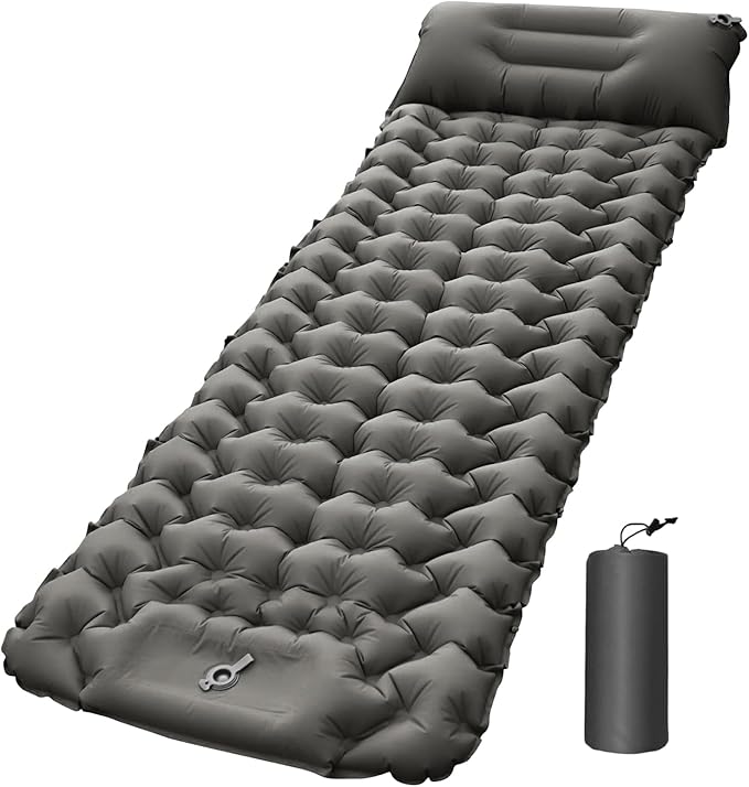 Compact Camping Sleep Pad - Self-Inflating Air Mattress for Backpacking, Hiking Trips, Portable Waterproof 40D Nylon TPU Bed Mat Outdoor Gear