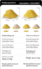 1-2 People Tent 20D Ultralight Travel Waterproof Hiking Survival Outdoor Camping Portable Backpacking Shelter