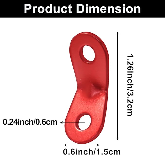 BokWin 20 Packs Tent Tensioners, Guyline Cord Adjusters & Wind Rope Buckles - Aluminum Alloy Camping Accessories for Secure Shelter Setup - Strong Outdoor Gear for Camping, Hiking, Backpacking - Red