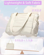 Lunch Box Tote Bag - Versatile Soft Insulated Lunchbox for Women - Lightweight Stylish Simple Lunch Pail Reusable Large Cooler Bag for Adults Work Office Camping Picnic Travel Outdoor Trips White 10L