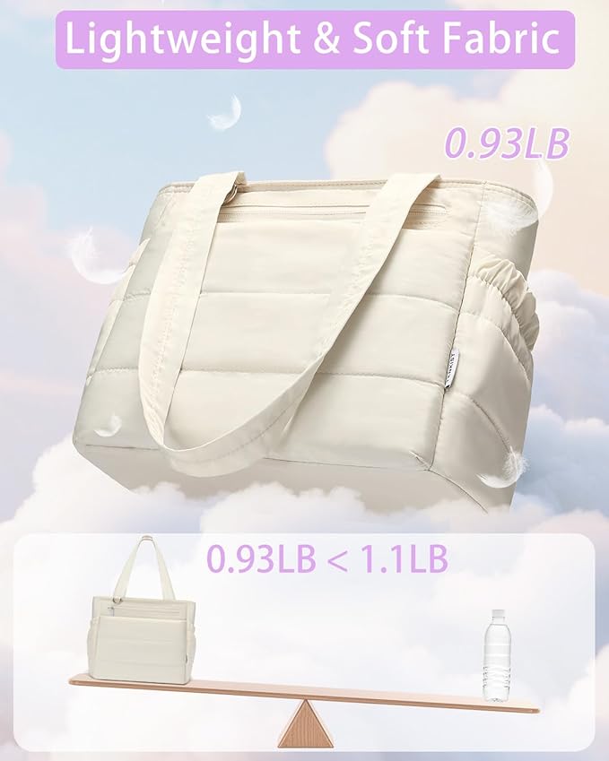 Lunch Box Tote Bag - Versatile Soft Insulated Lunchbox for Women - Lightweight Stylish Simple Lunch Pail Reusable Large Cooler Bag for Adults Work Office Camping Picnic Travel Outdoor Trips White 10L