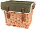 Portable Rattan Picnic Basket Set with Shoulder Strap - Insulated Outdoor Picnic Box with Cover & 4-Piece Tableware for Camping and Outdoor Activities