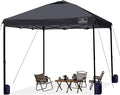 KAMPKEEPER 10x10 Pop Up Commercial Canopy Tent - Waterproof & Portable Outdoor Shade with Adjustable Legs, Air Vent, Carry Bag & Sandbags(Black)