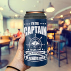 winorax Captain Tumbler Can Cooler 4-in-1 I'm The Captain & I'm Always Right Boating Stainless Steel Cup with Lid 12oz Boater Gifts For Men Boat Lover Gift For Boats Owner Boaters Gift Ideas
