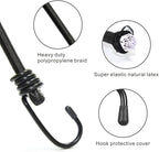 Bungee Cords with Hooks, Heavy Duty Outdoor Elastic Bungee Straps，No Odour Industrial Grade Bungee Rope for Securing Tarps, Luggage, Tents, Bikes or Garden Tidying 48inch 4Pcs (Black)