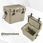 Goplus Hard Cooler, Insulated Ice Chest w/Portable Handles, Cup Holders, Ruler, Bottle Opener, 6 Day Ice Retention for Drink, Beverage, Camping, Fishing, Beach