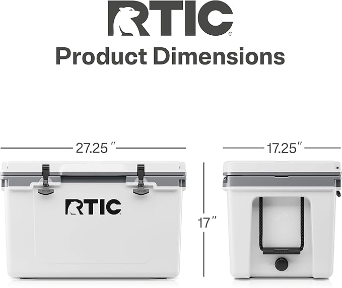 RTIC Ultra-Light 52 Quart Hard Cooler Insulated Portable Ice Chest Box for Beach, Drink, Beverage, Camping, Picnic, Fishing, Boat, Barbecue, 30% Lighter Than Rotomolded Coolers