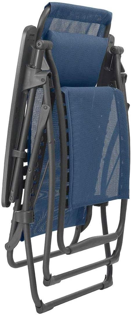 Lafuma Futura Zero Gravity Patio Recliner with Alloy Steel Material and Patented Clip Suspension System for Reclining Patio Chairs, Ocean Blue
