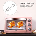 Rotisserie Meat Forks Air Fryer Fork Grill Spit Rod Stainless Steel Roast Chicken for Home Picnic BBQ Camping