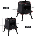 Lineslife Wood Burning Camp Stove, Portable Cast Iron Camping Wood Stove, Black Woodstove with Carrying Case for Backpacking Outdoor Cooking