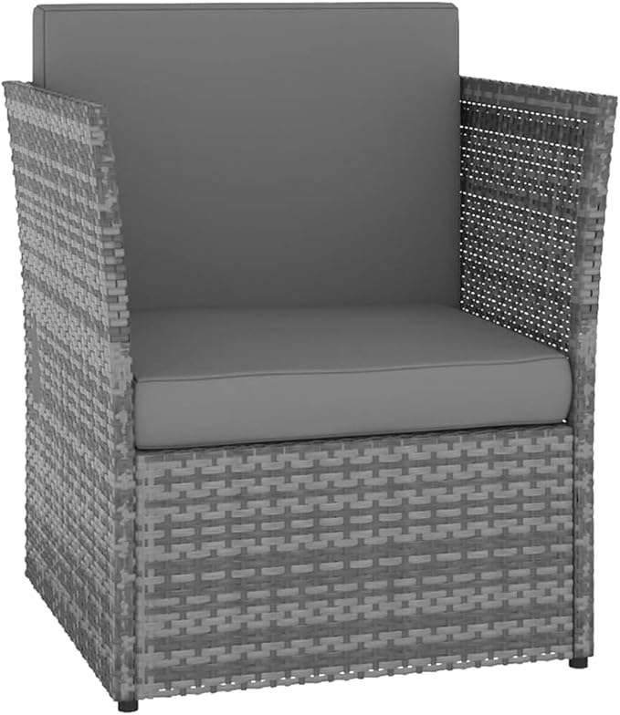 (Fast Shipment) Patio Dining Chairs, Outdoor Chairs, for Camping Pool Beach Deck, Lawn Chair Patio Chair with Stool Poly Rattan Anthracite