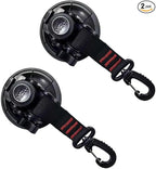 2 PCS Heavy Duty Suction Cup Hooks, Multi-Functional Camping Suction Cups, Outdoor Canopy Tarp Tent Camper Accessories, Universal for RV Boat Car (Black)