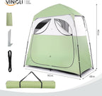 VINGLI 2 Room Shower Tent, 7.5 FT Instant Pop Up Shelter with Carrying Bag, Privacy Changing Room Tent,Perfect for Portable Toilet, Camping, Dressing, Outdoor Indoor, Easy Set Up