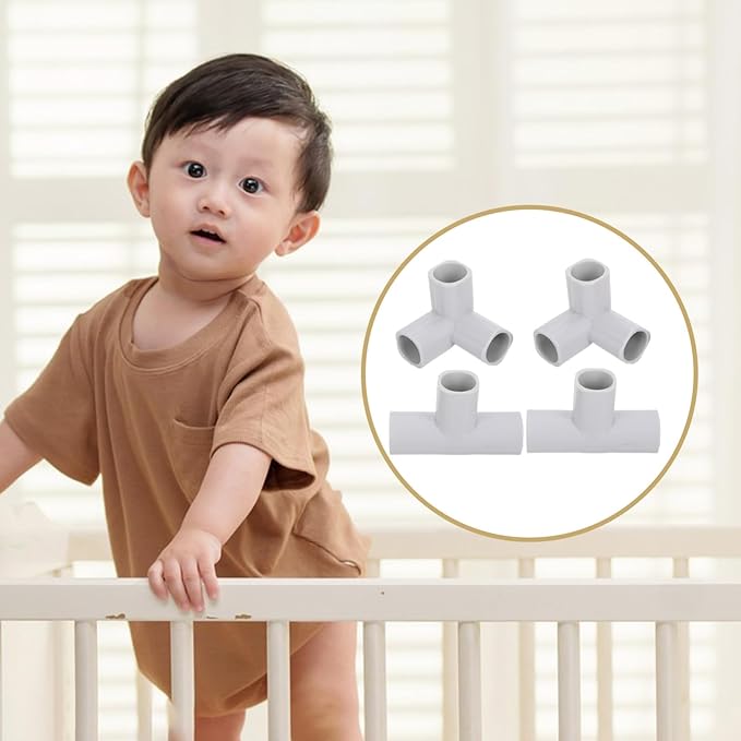 ERINGOGO 4Pcs Baby Playpen Replacement Connectors Baby Playpen Parts T-Shaped Joints Baby Play Yard Tent Playpen Accessories