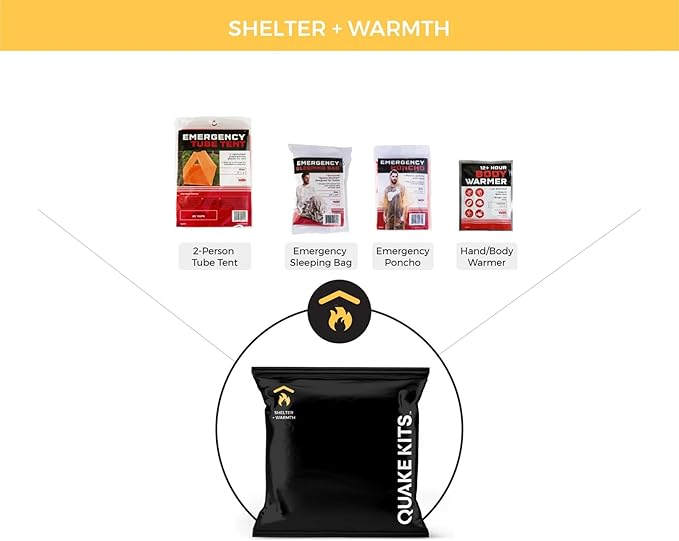 72hr Extensively Prepared Emergency Kit for Disaster Preparedness - Emergency Go Bag with Cook-in-Pouch Food, Water + Purification, First Aid, Deluxe Tools. Survival Kit for Earthquakes