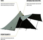 OneTigris Northgaze Canvas Hot Tent with Stove Jack, Windproof, Fire Retardant, Durable 4 Season Camping Pyramid Teepee Tent for 2~4 Person