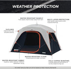 CORE Blackout 6 Person & 9 Person Dome Tent | Best Car Camping Outdoor Family Camp Tent | Included Storage Pockets for Camping Accessories | Portable Tent for Camping with Carry Bag
