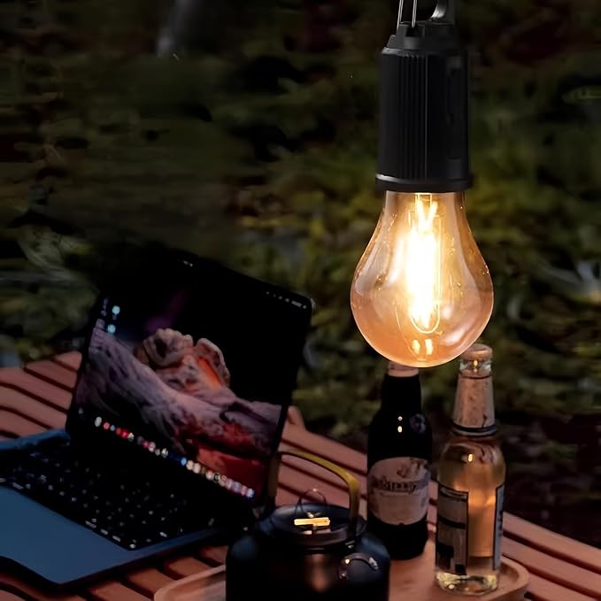Solar Camping Lights Outdoor Waterproof - 3 Mode Portable LED Lantern with Solar/USB Charging, Hanging Hook for Camping, Hiking, Emergency, Backpacking, Tents (Spherical)
