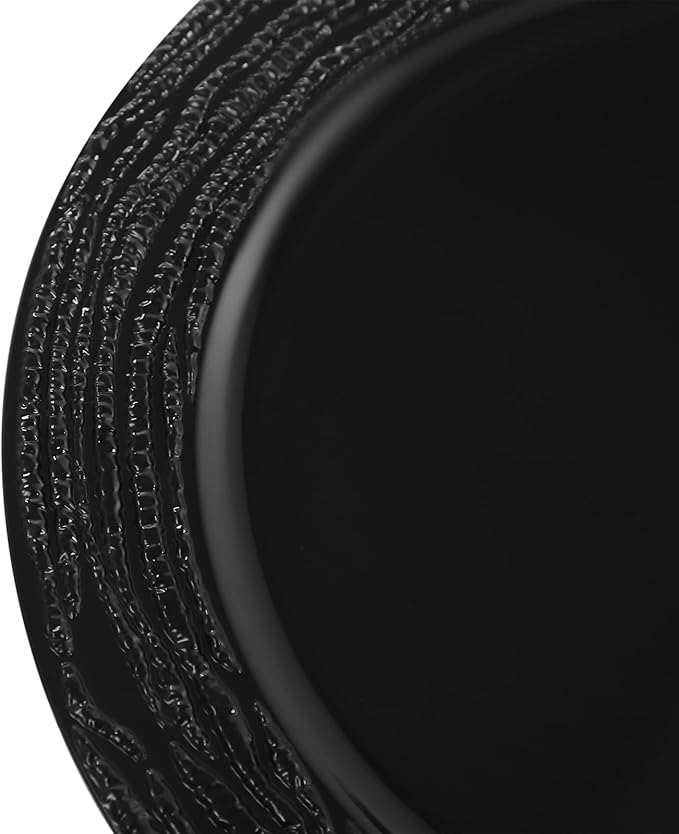 100 PCS Antique Charger Plates Bulk, 13'' Plastic Embossed Dinner Plate Chargers Round Floral Plates for Wedding Decorative Chargers for Table Dinner Kitchen Party Decoration (black)