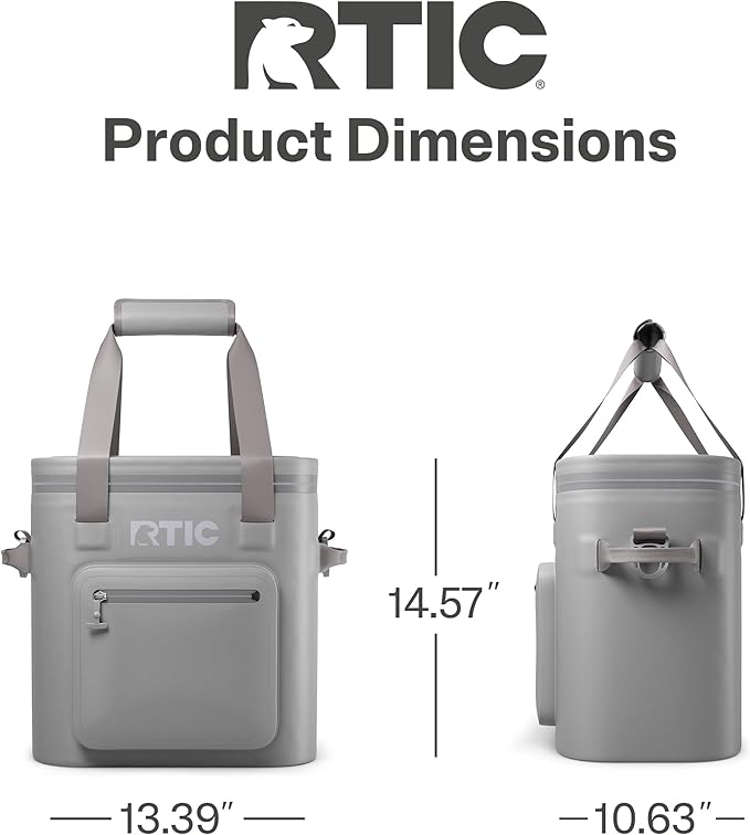 RTIC 20 Can Ultra-Tough Soft Cooler Pro, Insulated, Waterproof, Leak Proof, Portable Floating Bag for Beverage, Drink, Lunch, Outdoor, Beach, Car,Camping, Picnic, Fishing, Boat