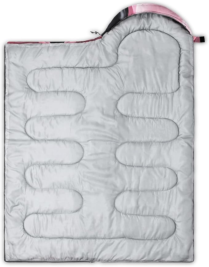 QOOMO Camping Sleeping Bags,3 Season Warm & Cool Weather,Lightweight,Waterproof Sleeping Bags for Adults & Kids,Traveling,and Outdoors,Camping Gear Equipment